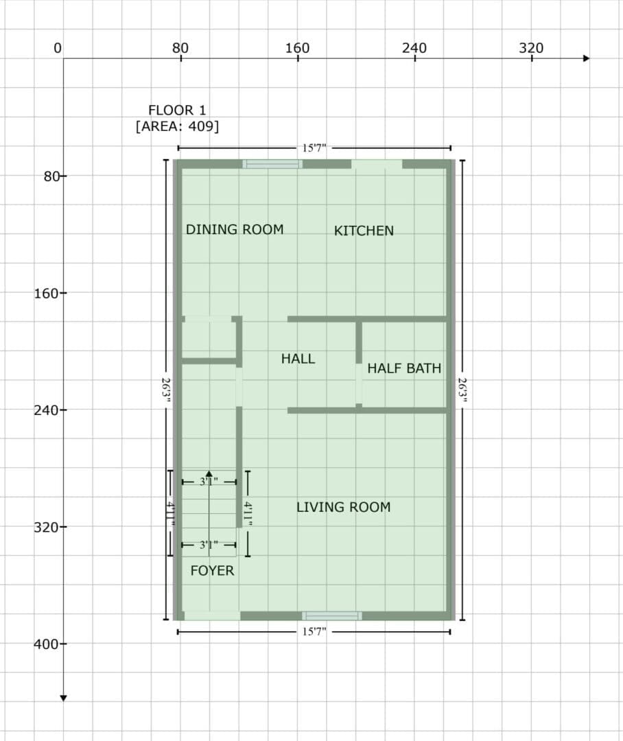 A floor plan for a small apartment.